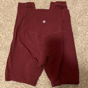 Maroon Lululemon Instill tight 25”